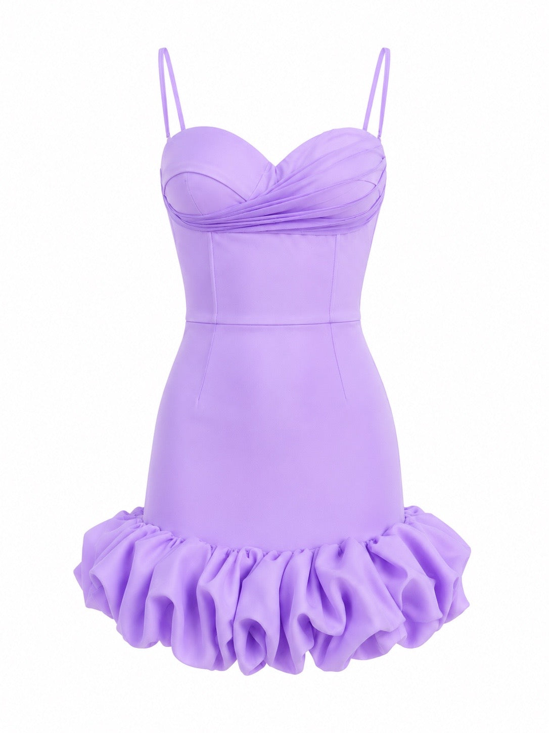 Hüftwickel-Minikleid mit Rüschen