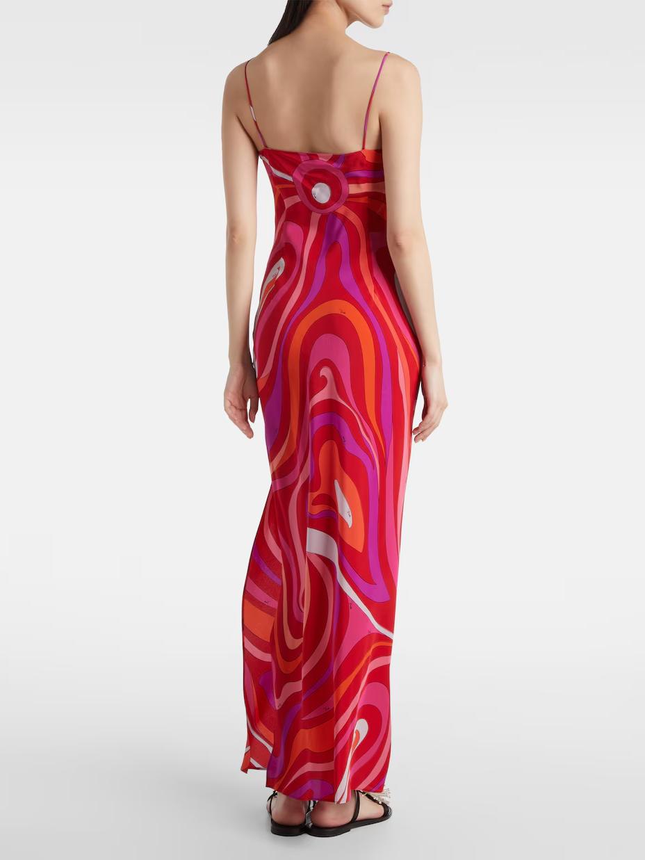 Maxikleid mit Wirbelmuster