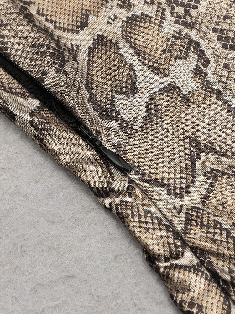Asymmetrisches Langarmkleid mit Print