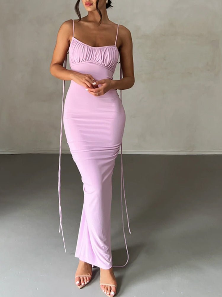 Rückenfreies gerafftes Abendkleid