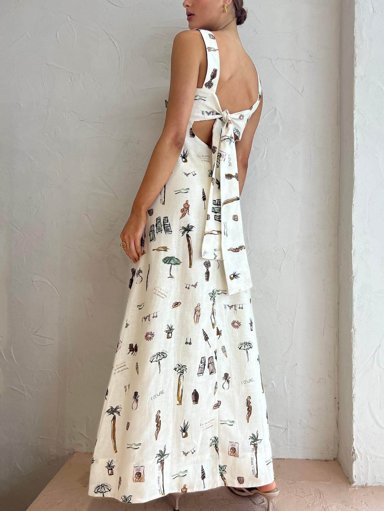 Modisches personalisiertes Graffiti-Trägerloses Sexy Maxi-Kleid mit Rückenausschnitt
