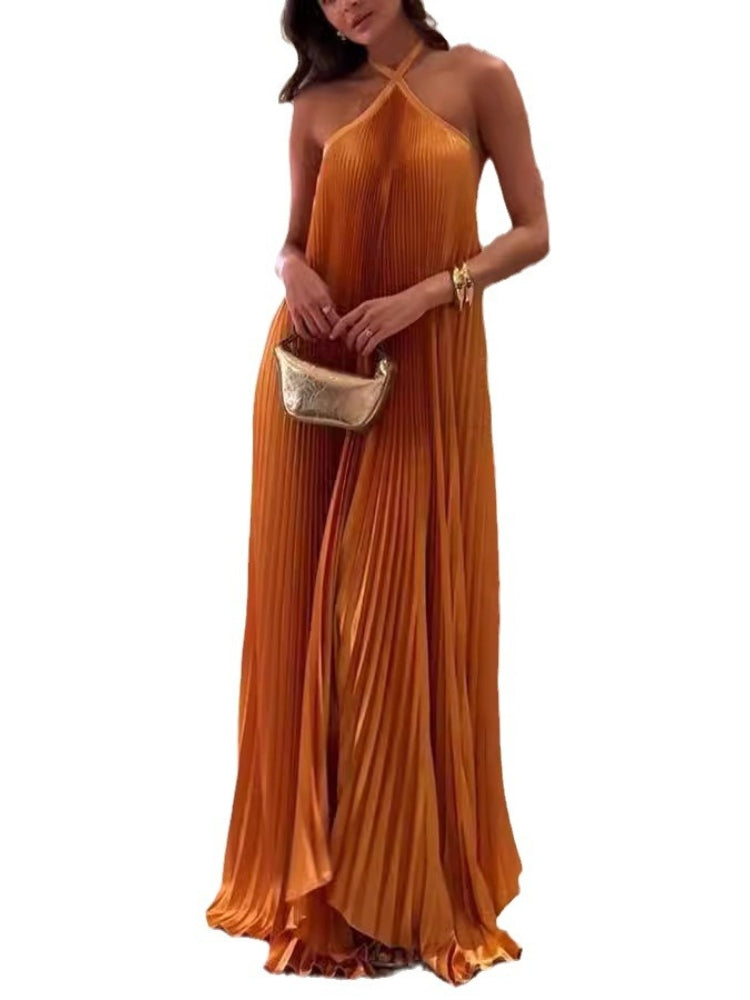 Trägerloses, rückenfreies Faltenkleid