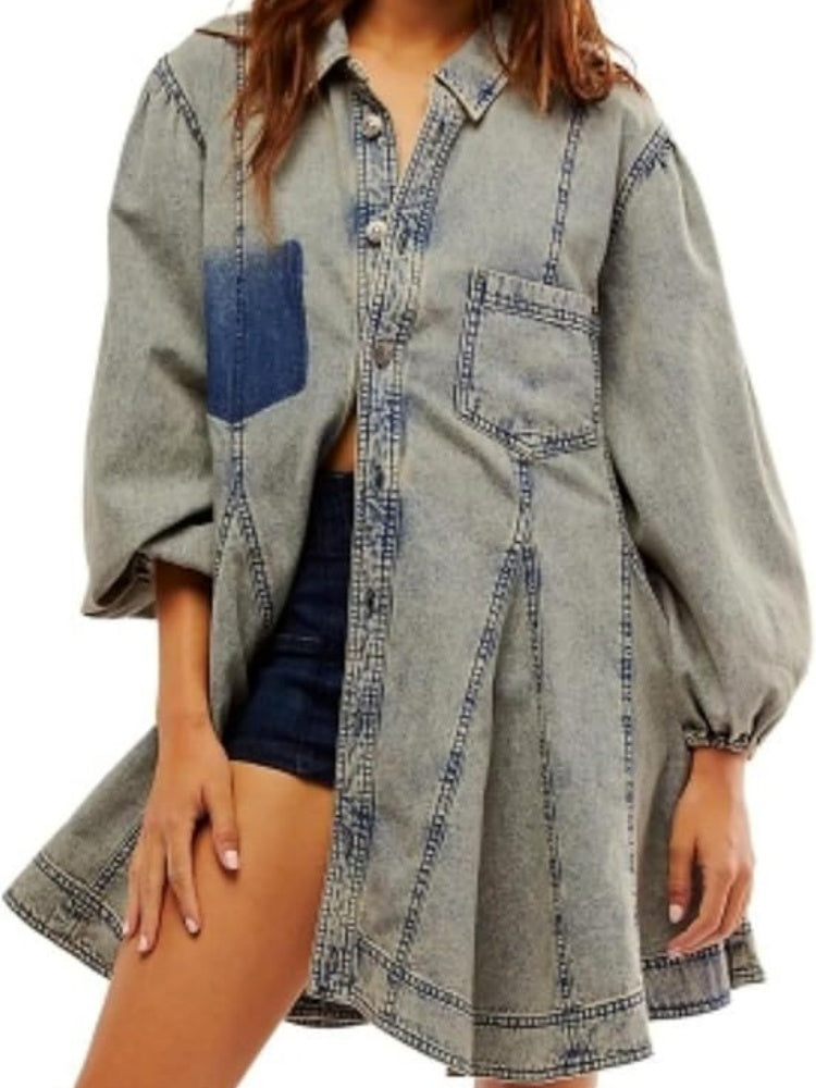 Jeanskleid mit Knopfdetails