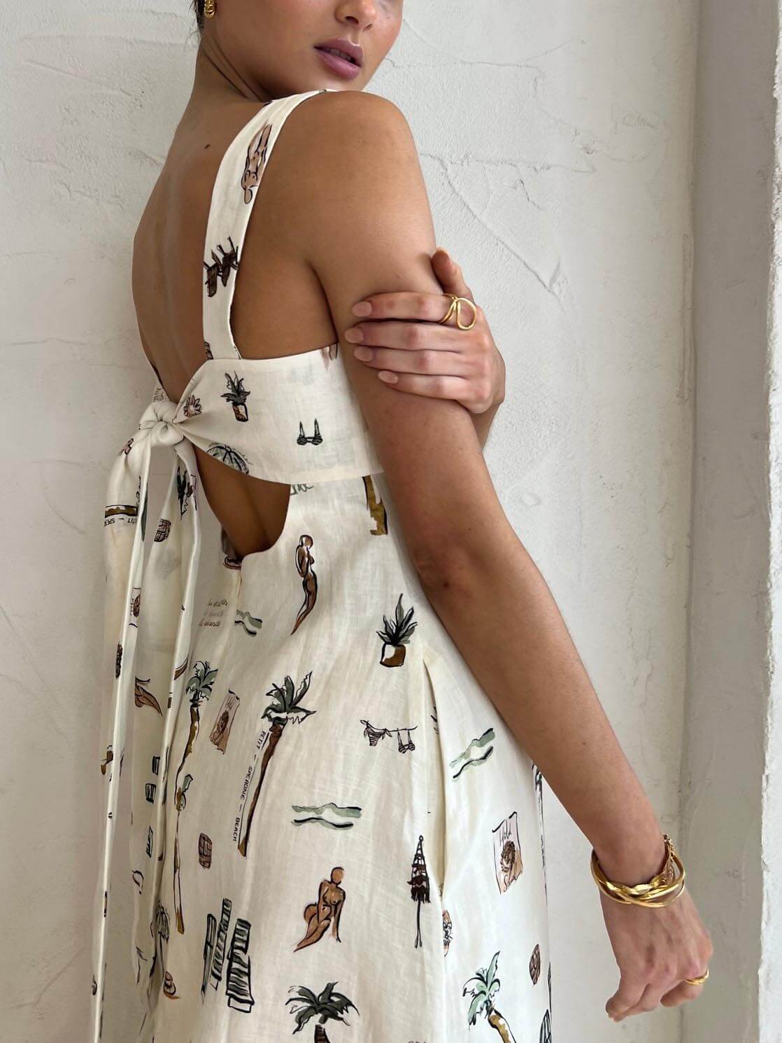 Modisches personalisiertes Graffiti-Trägerloses Sexy Maxi-Kleid mit Rückenausschnitt