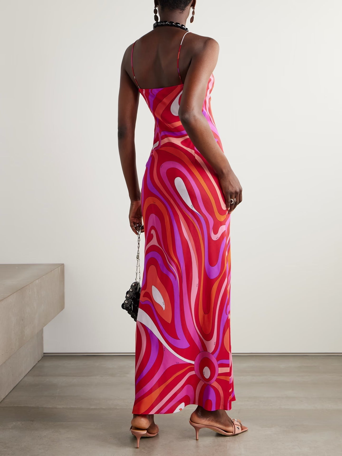 Marmo Maxikleid aus bedrucktem Satin