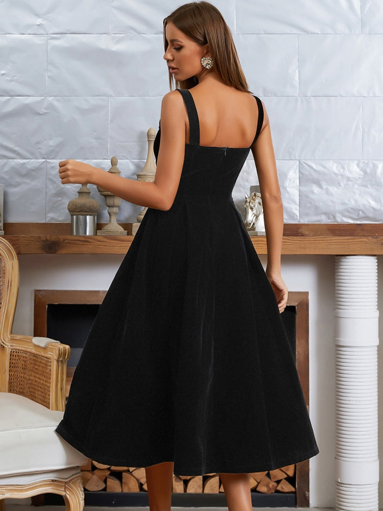 Rückenfreies Spaghetti-Träger-Abendkleid in A-Linie