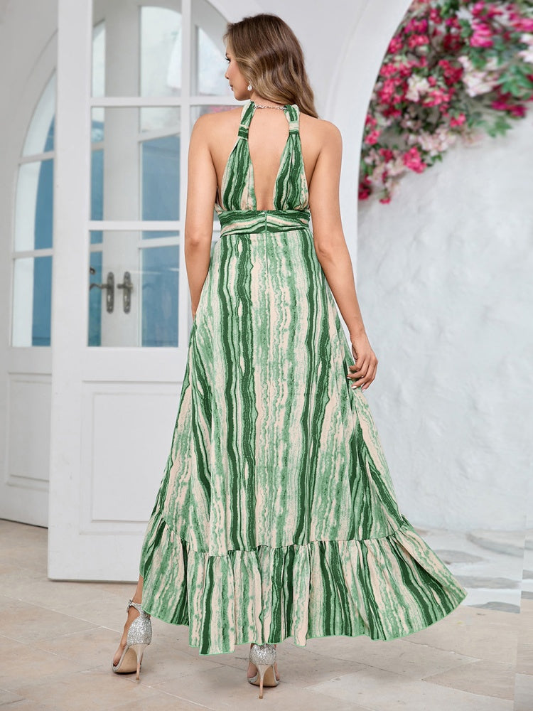 Sexy V-Ausschnitt rückenfreies Kleid mit Cut-Outs