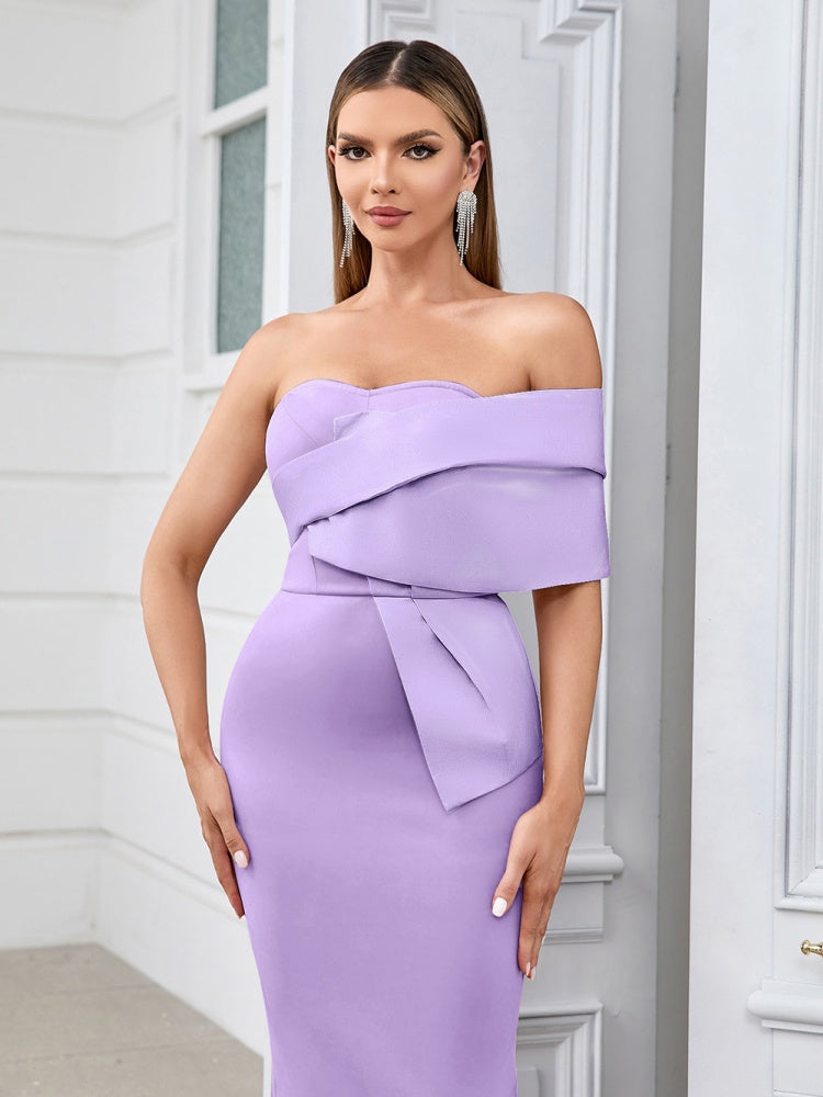 Trägerloses Patchwork-Bodycon-Kleid