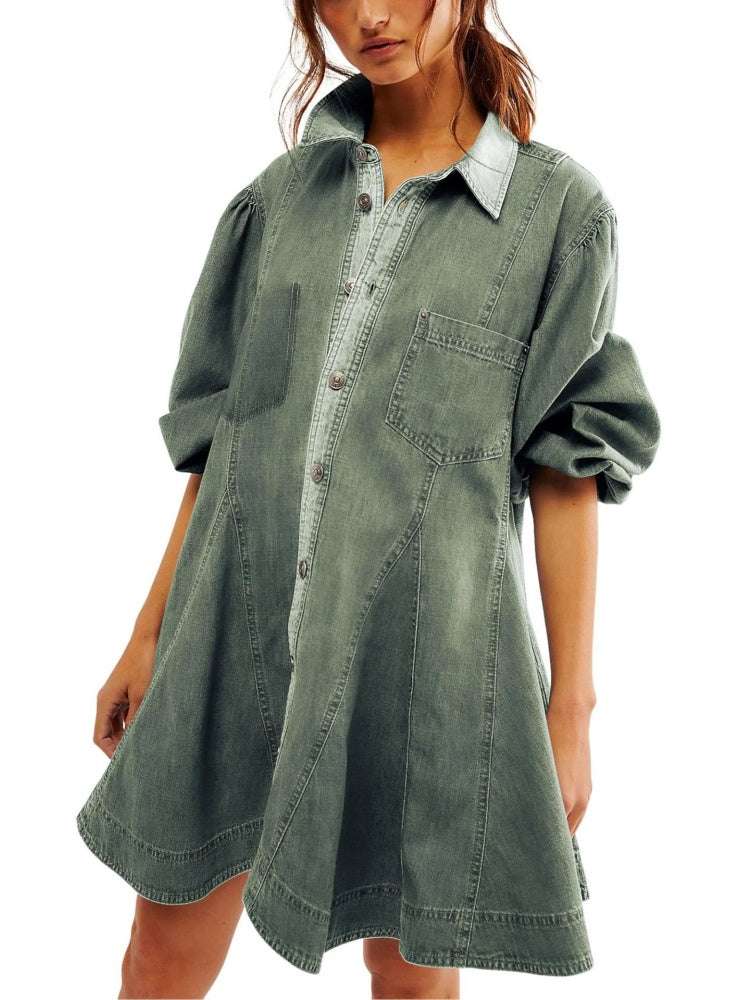 Jeanskleid mit Knopfdetails