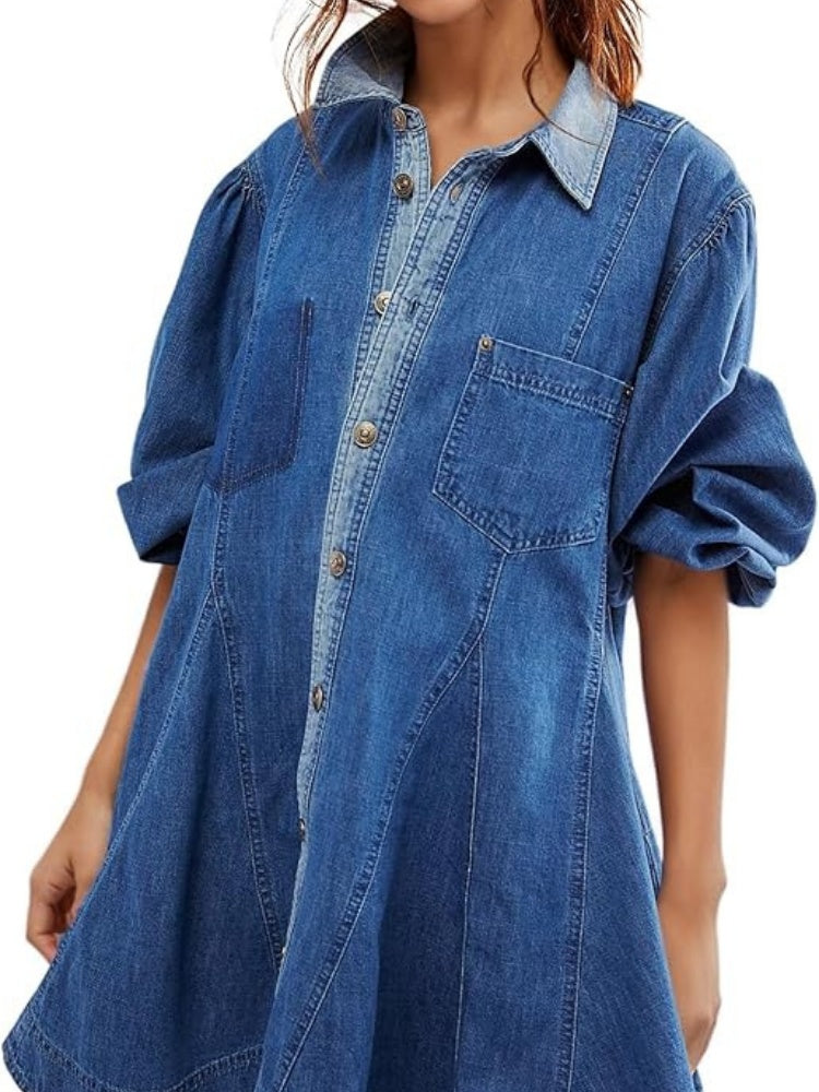 Jeanskleid mit Knopfdetails