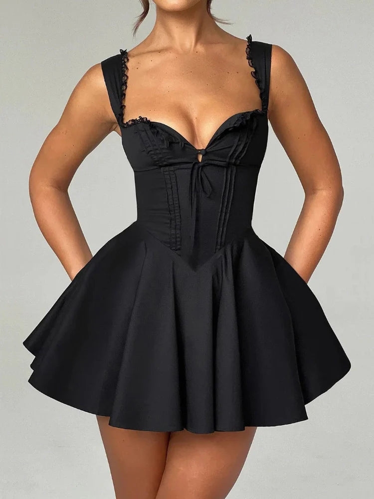 Spitzen-Rückenfreies Midi-Kleid