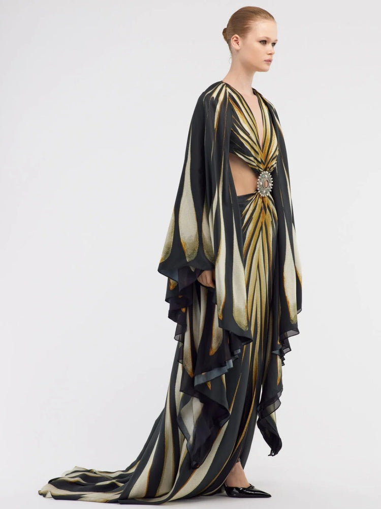 Art Deco Crystal Cutout Gown