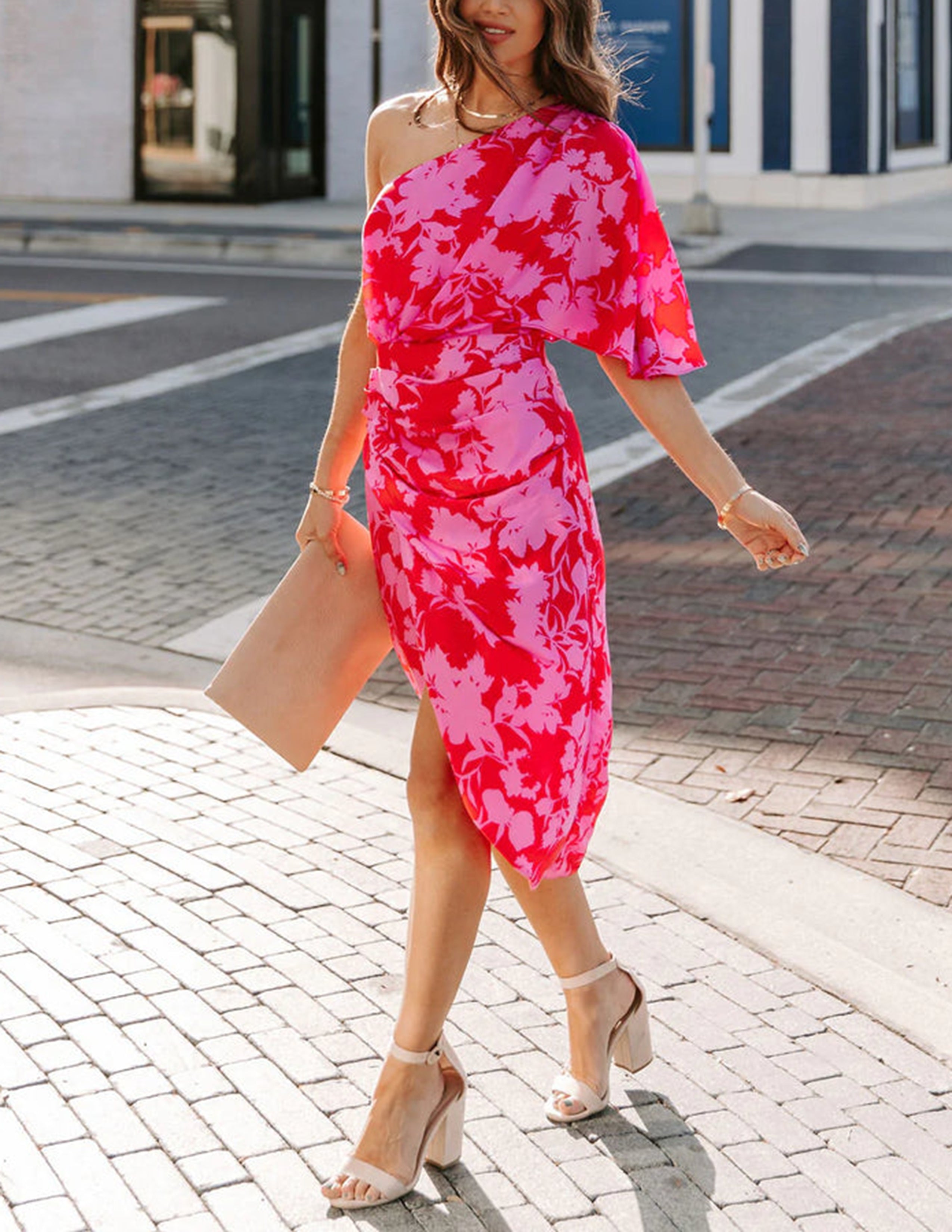 Rilee One-Shoulder-Midikleid