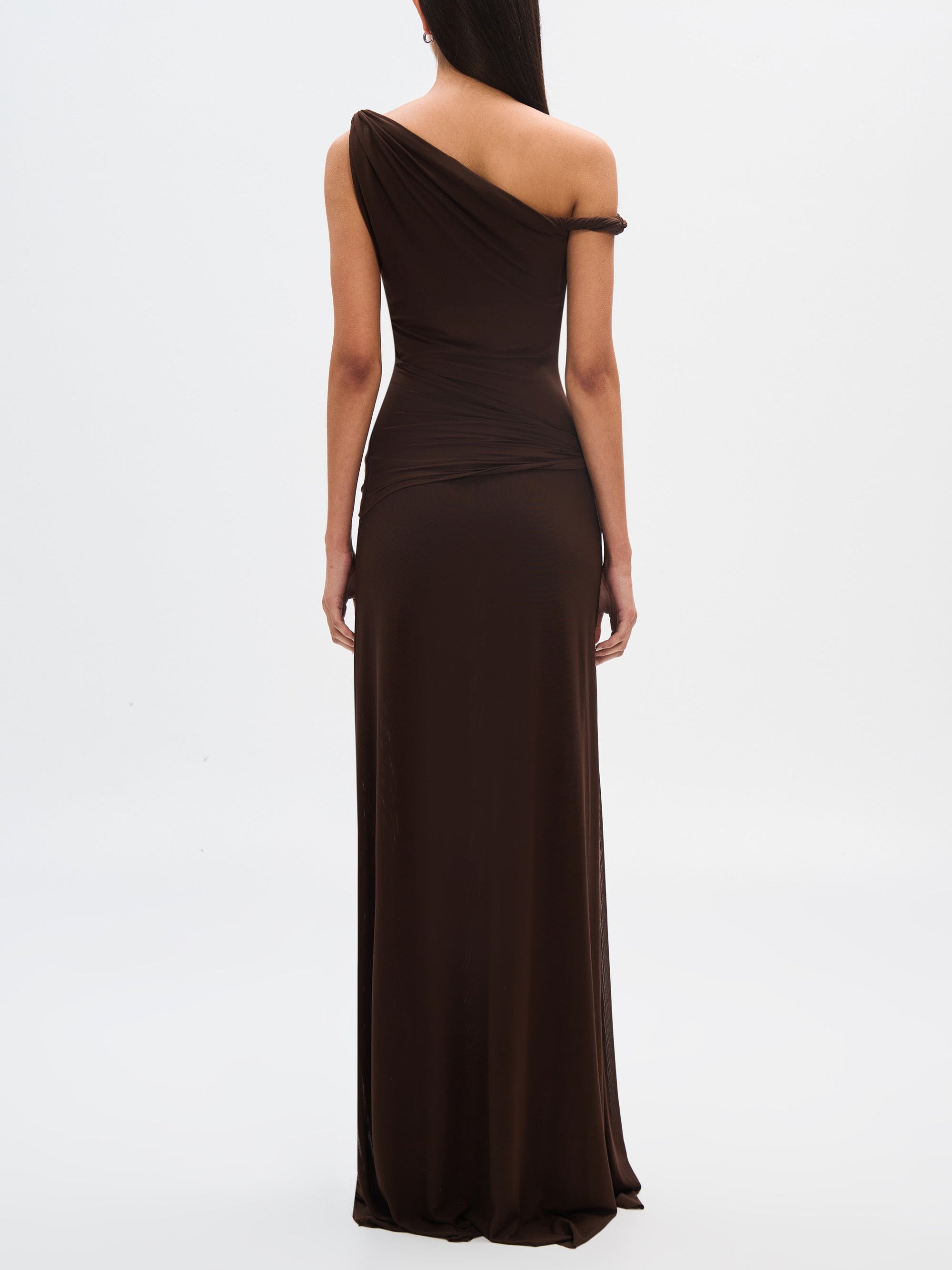 Espresso Sisal Mesh Maxikleid
