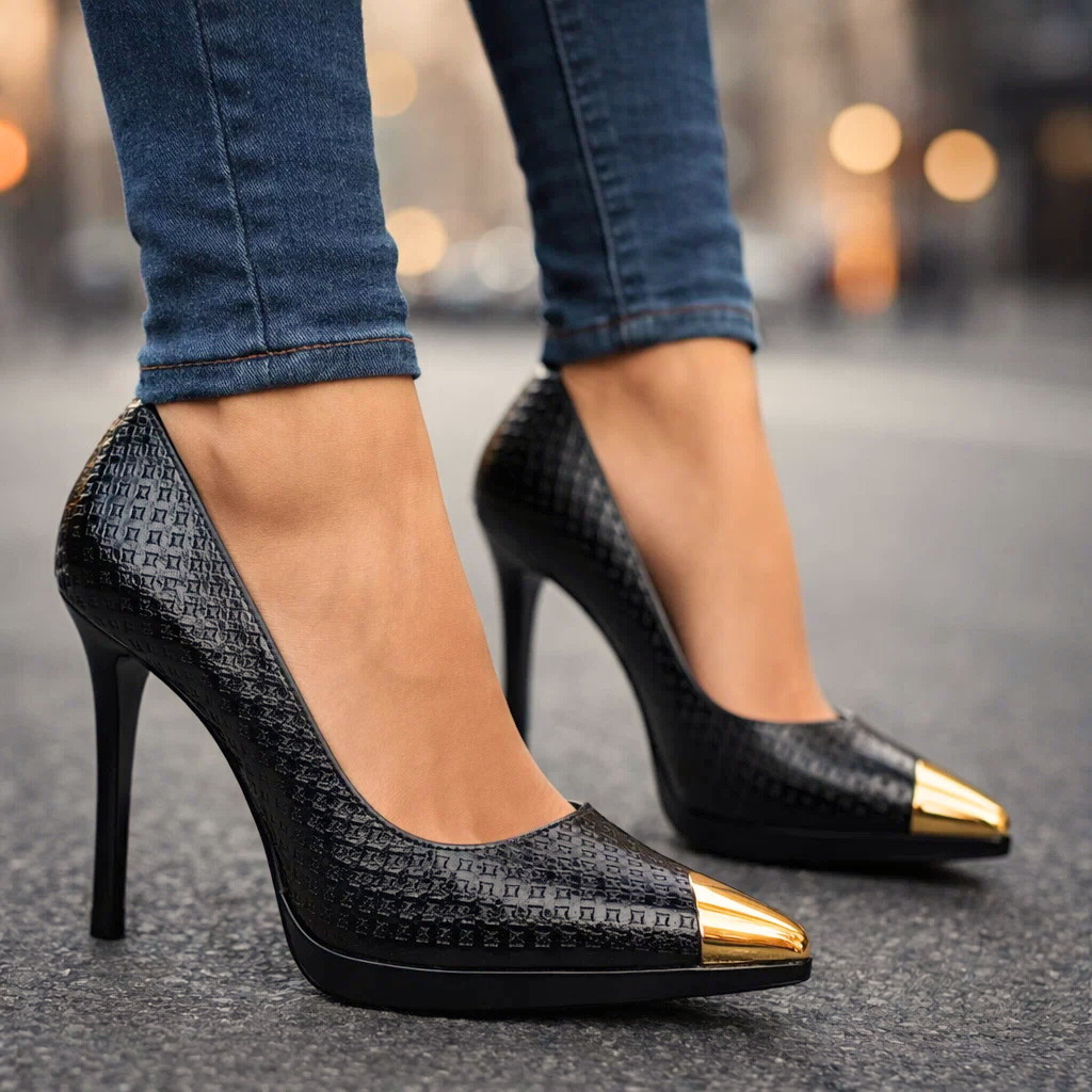 AVELINE GOLD-POINT-ABSATZSCHUHE