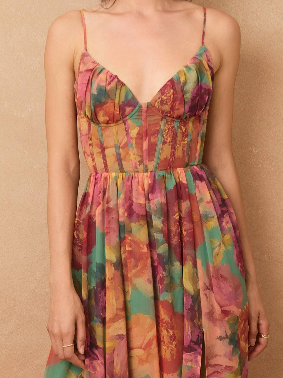Flower Garden Corset Maxi Dress