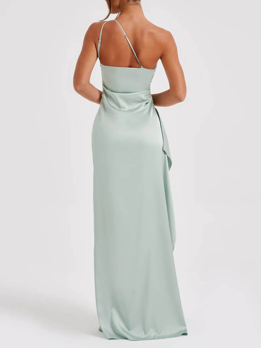 Satin-Maxikleid mit Schlitz