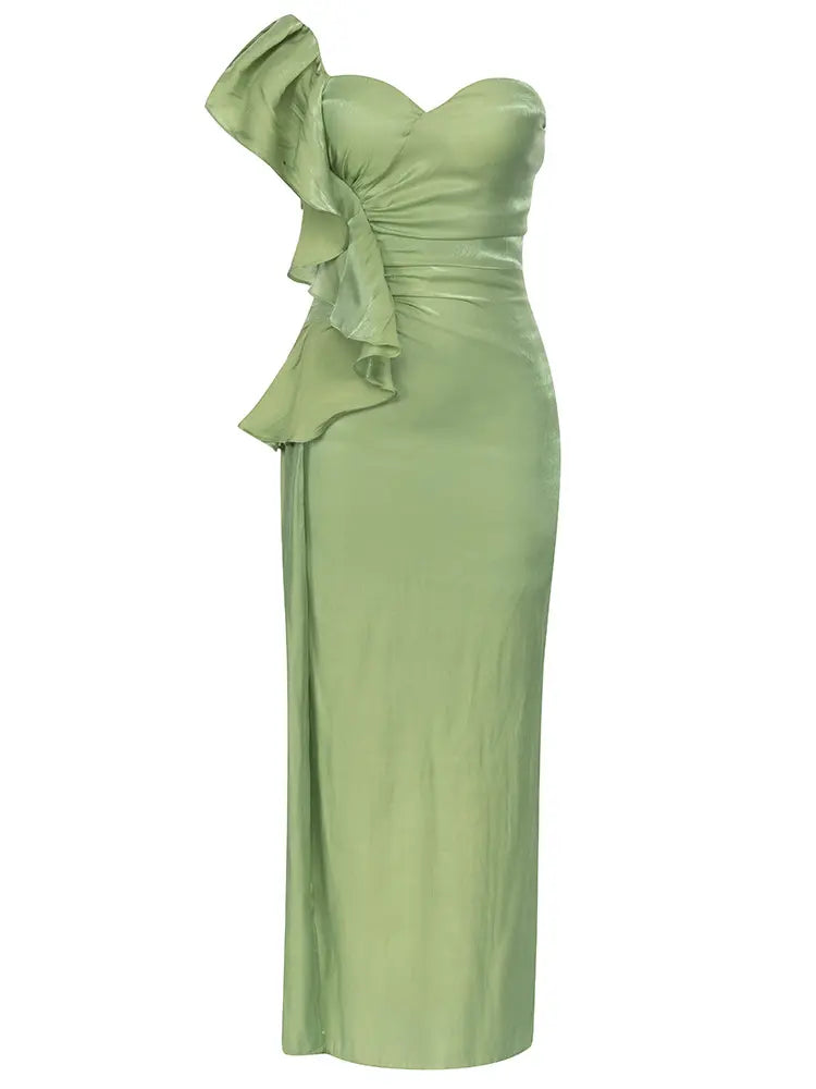 Sexy One-Shoulder-Rüschen-Bodycon-Kleid