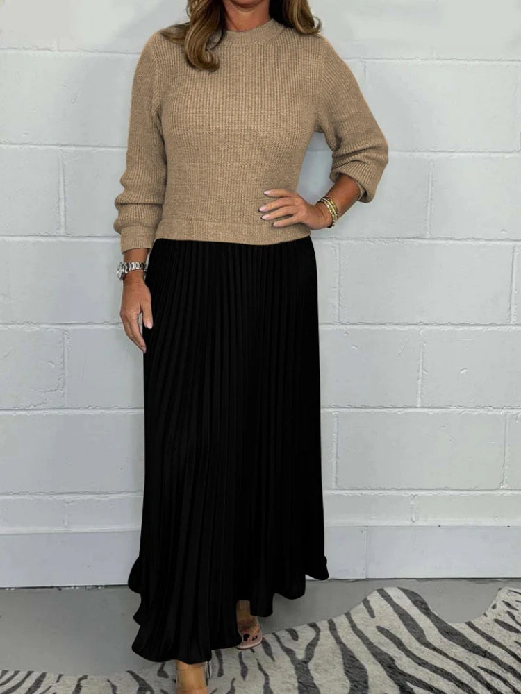 Faltenkleid mit Paneelen