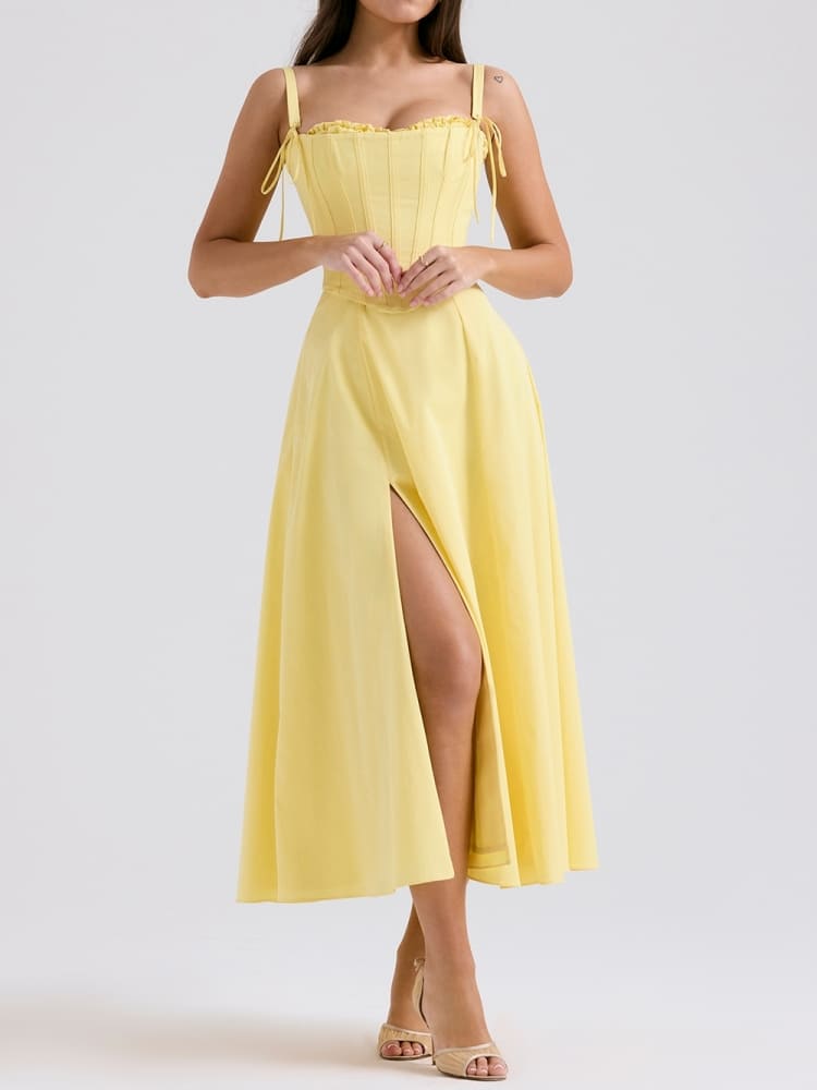 Sonnenschein-Baumwoll-Midikleid