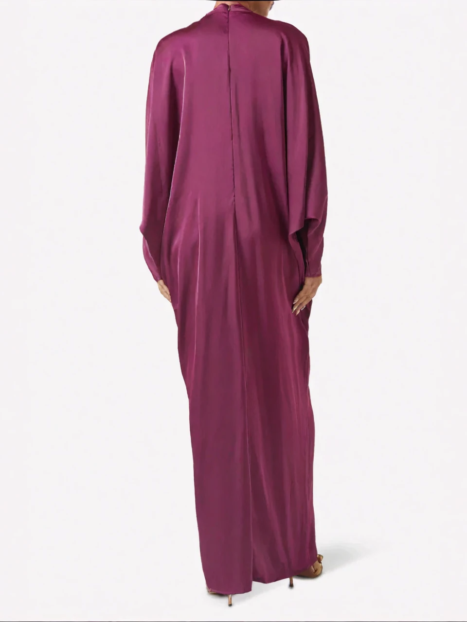 Magenta Satin Maxikleid aus Satin