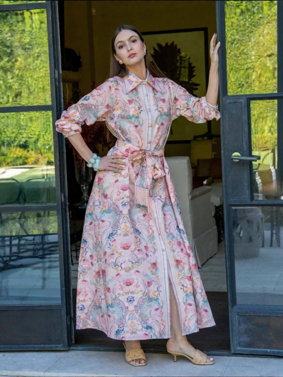Cotton Linen Flower Dres