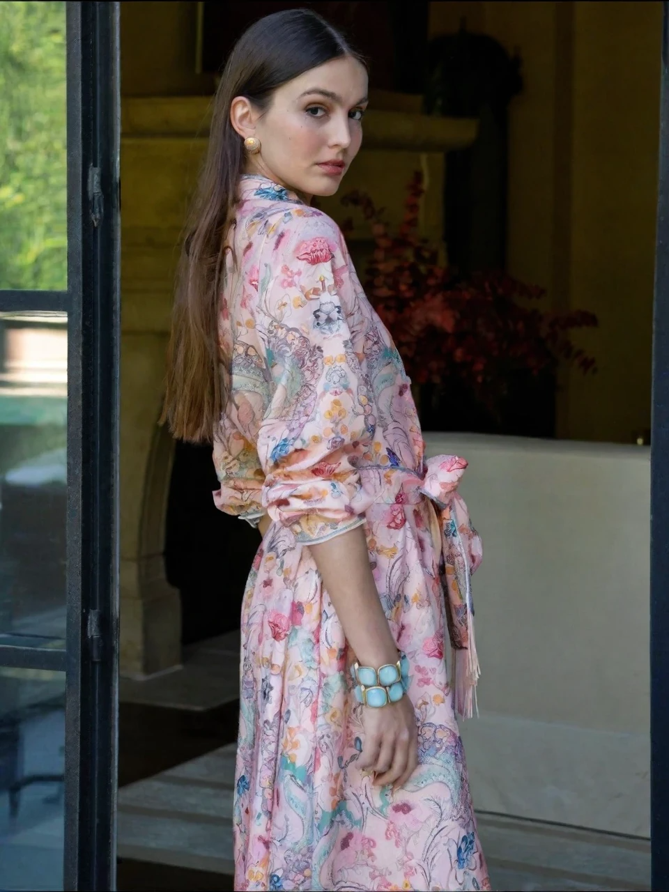 Cotton Linen Flower Dres