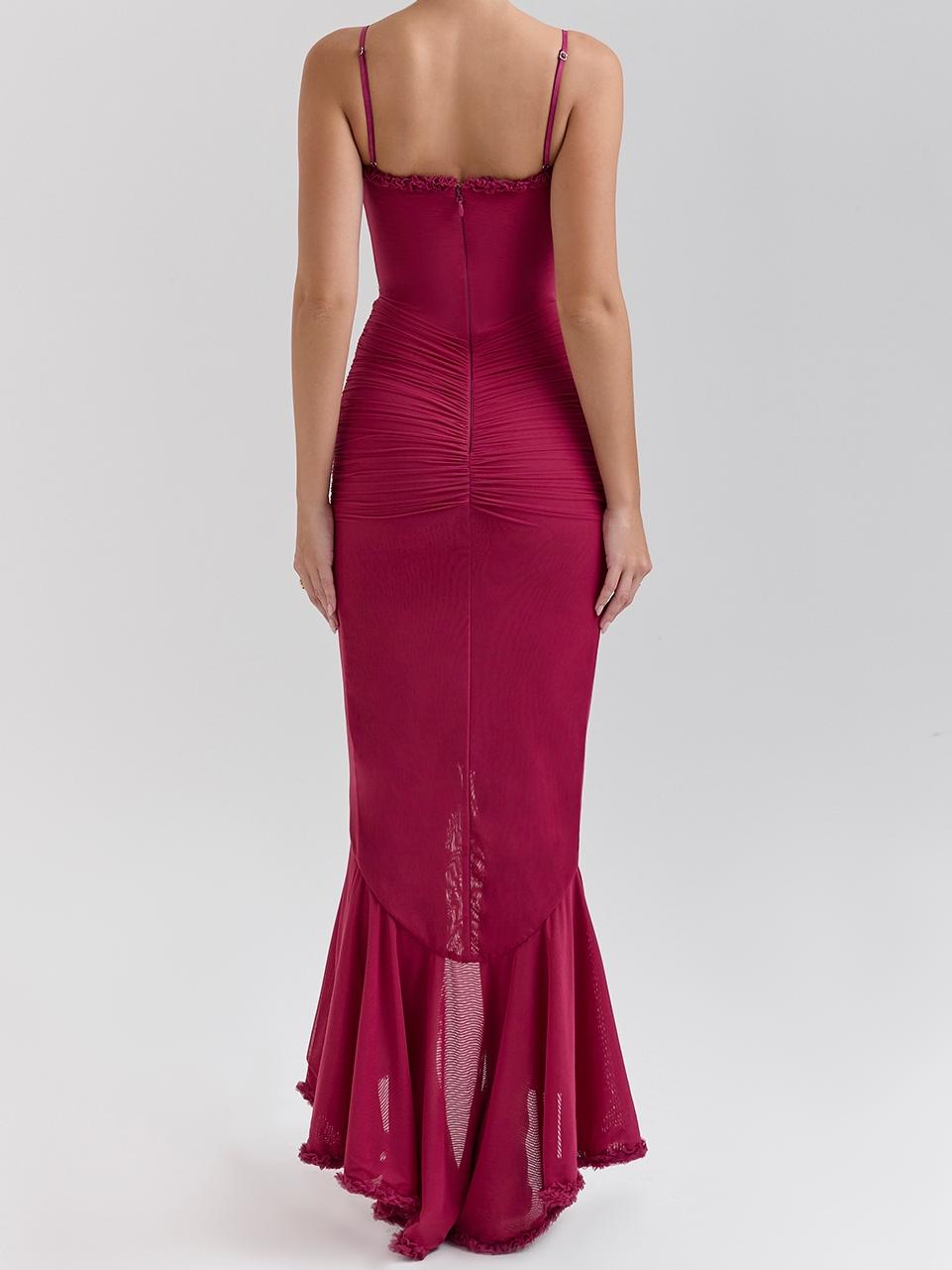 Ärmelloses Camisole-Kleid mit Rüschen und asymmetrischem Saum