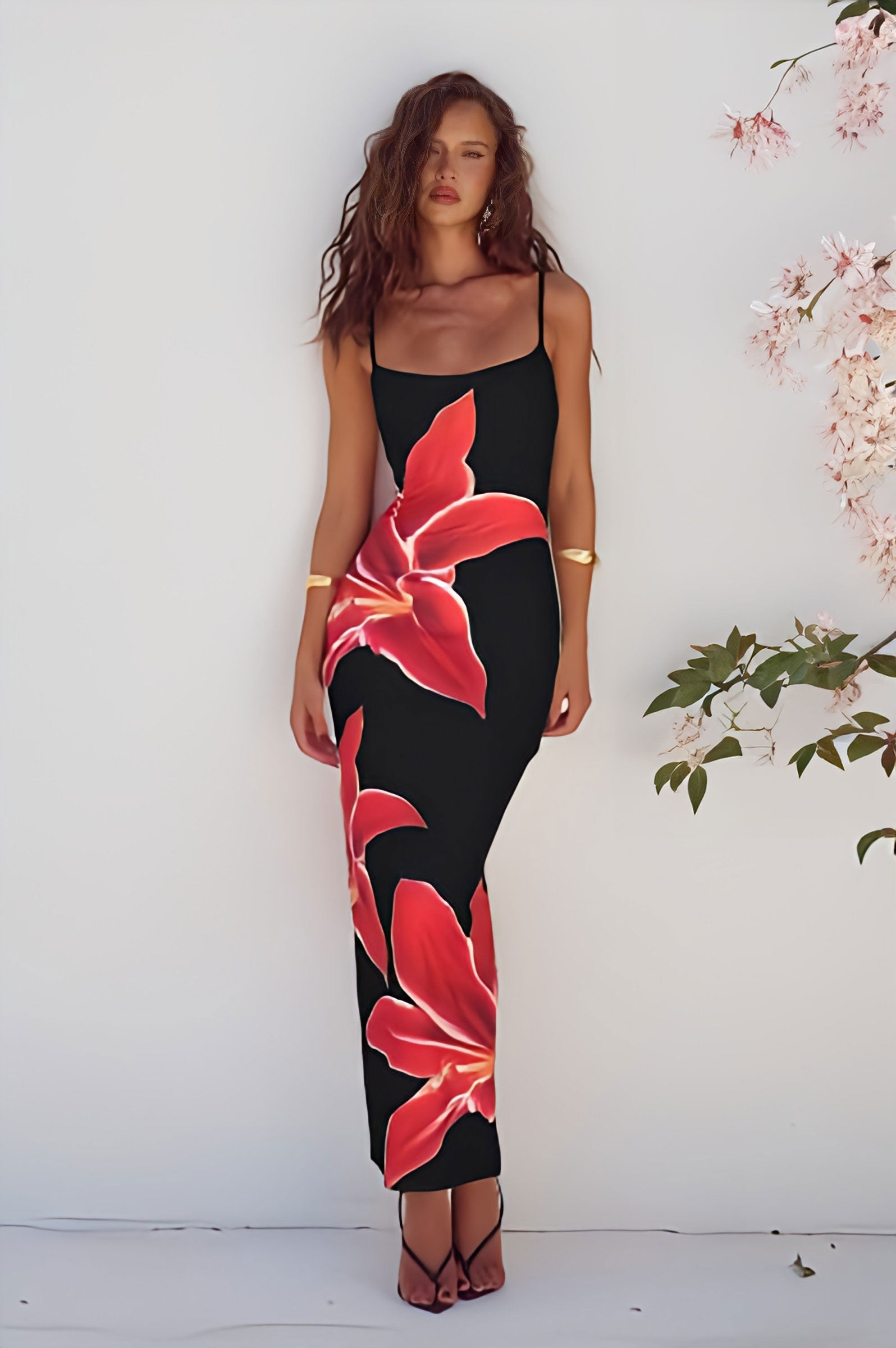 DEIA Midikleid - Schwarze Lilie