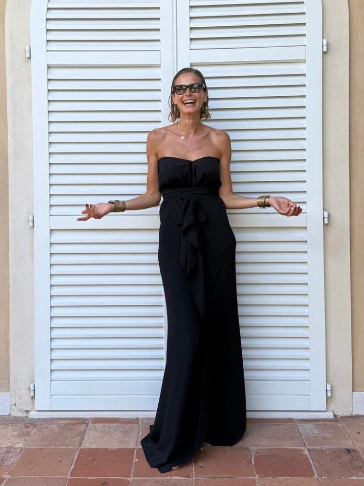 Fließender asymmetrischer Kaftan mit Gürtel