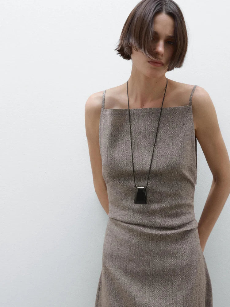 Fließendes Maxikleid aus Leinenmix