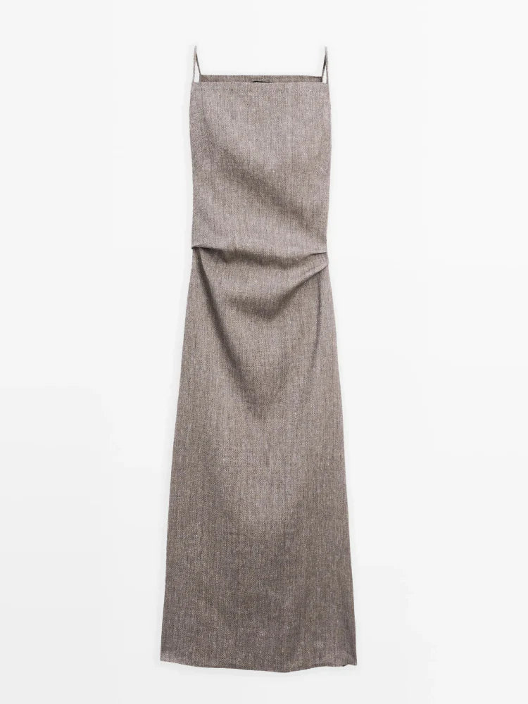 Fließendes Maxikleid aus Leinenmix