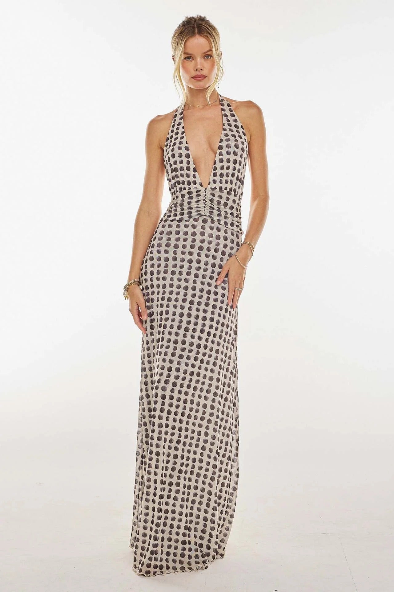 Camoni Polka-Dot-Tagebuch-Maxikleid