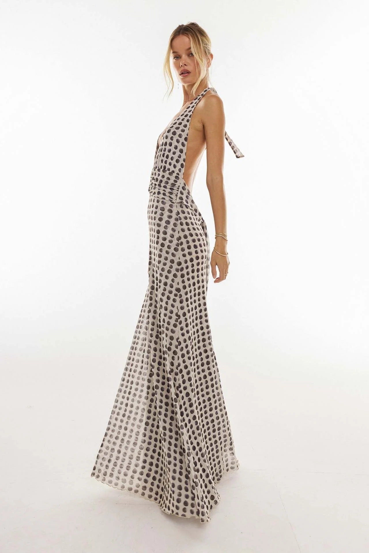 Camoni Polka-Dot-Tagebuch-Maxikleid