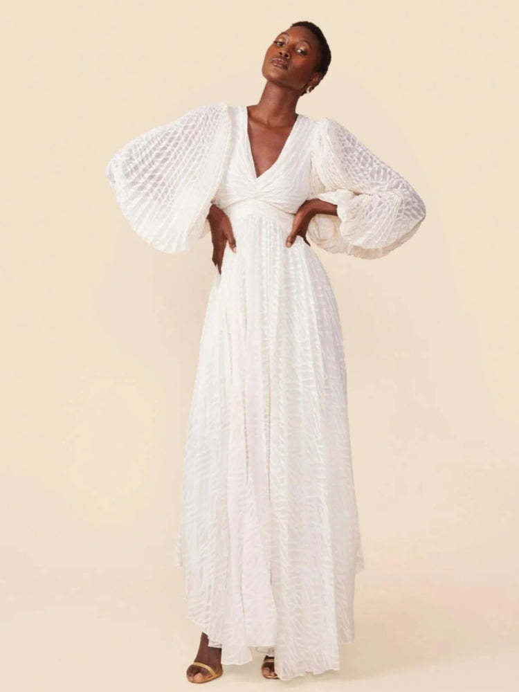 Allegory Elsa cremefarbenes Maxikleid