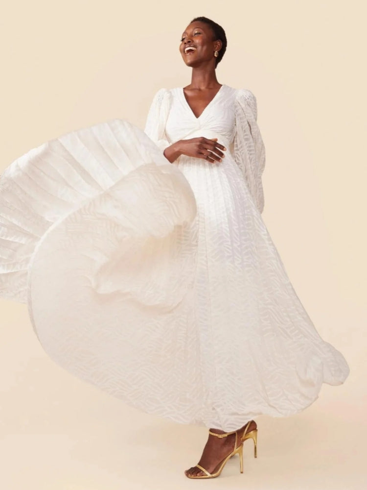 Allegory Elsa cremefarbenes Maxikleid