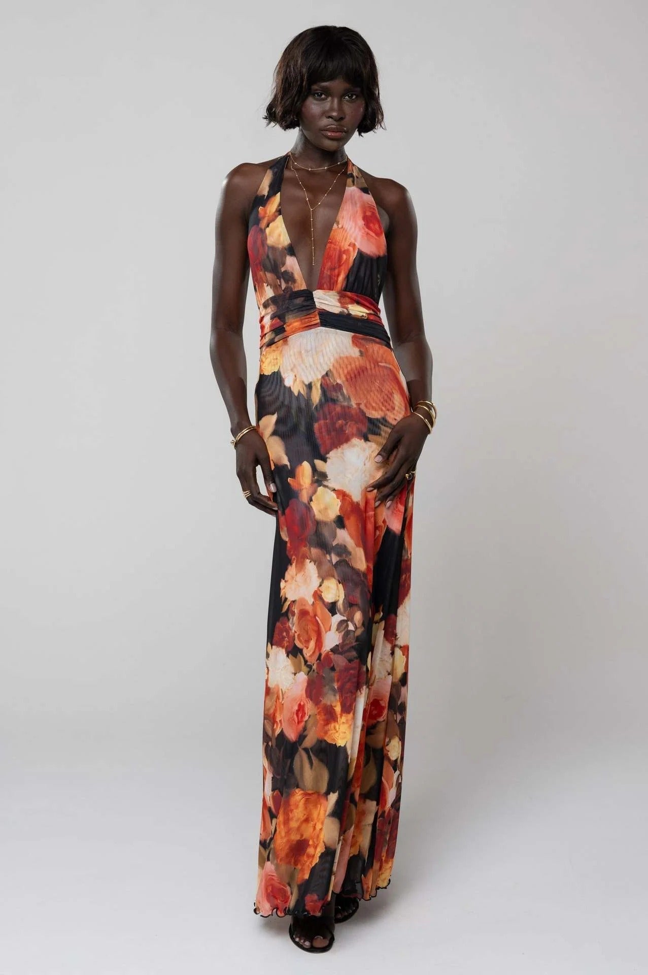 Camoni Polka-Dot-Tagebuch-Maxikleid