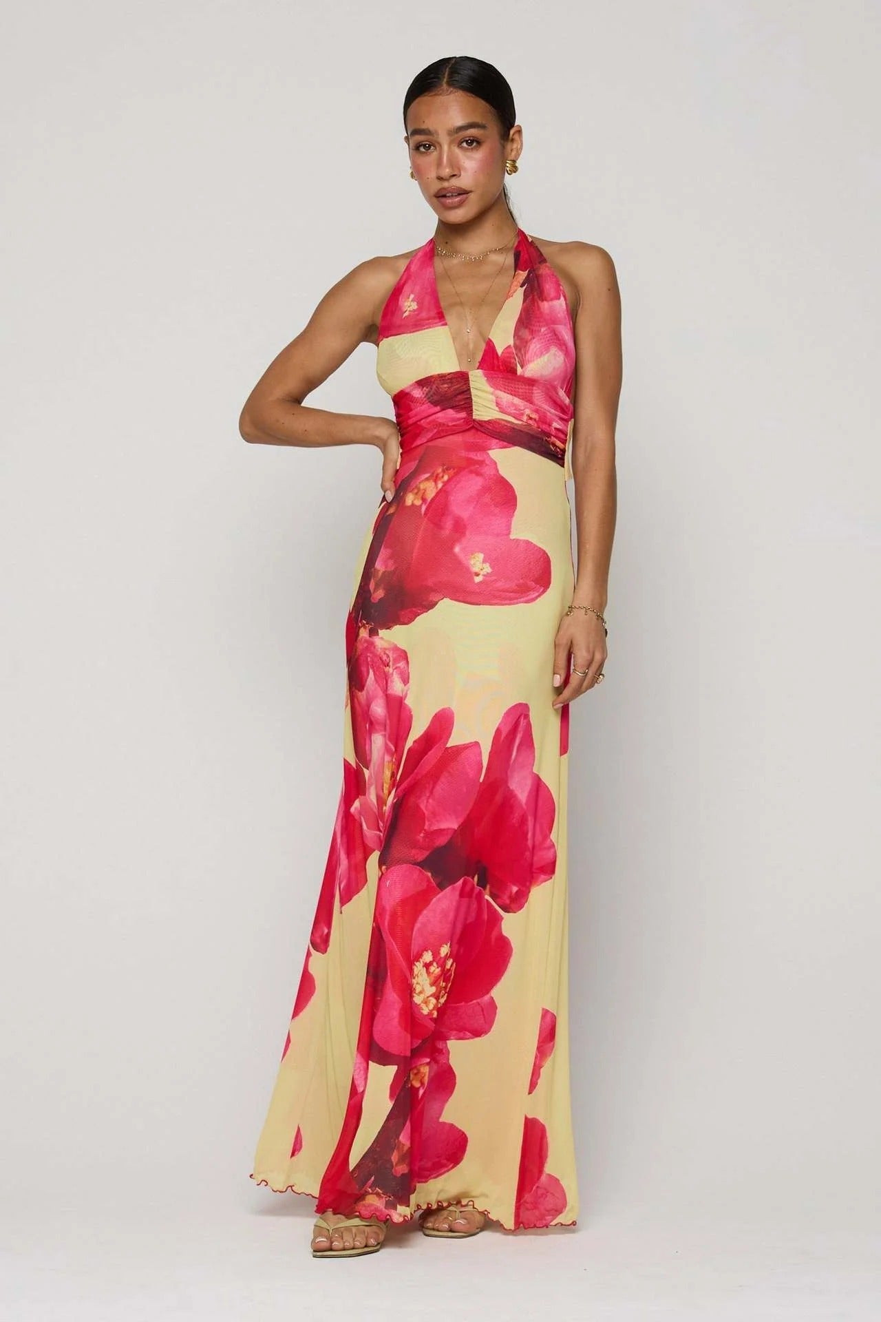 Camoni Polka-Dot-Tagebuch-Maxikleid