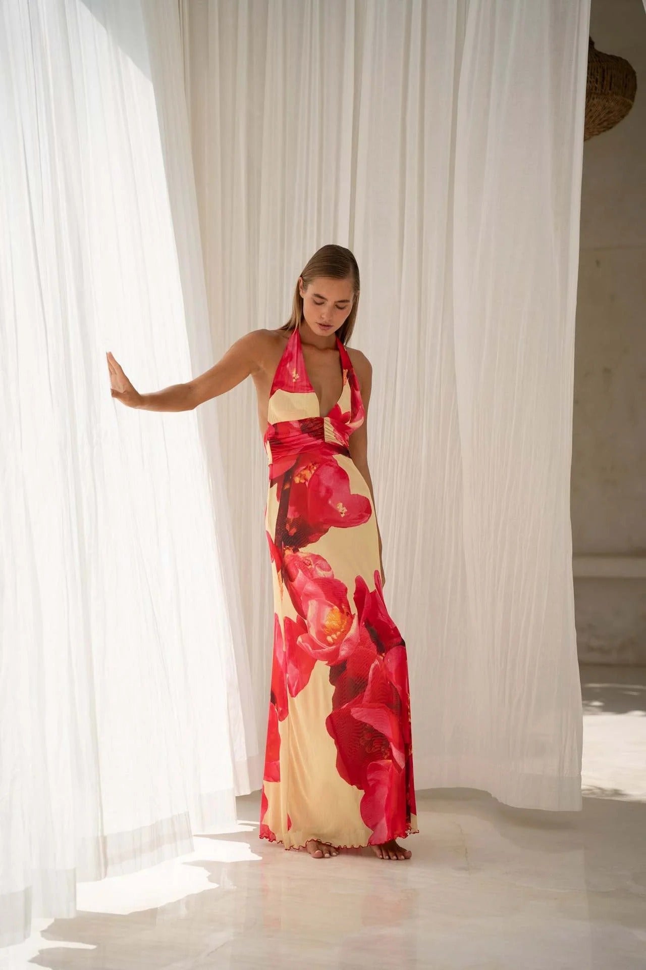 Camoni Polka-Dot-Tagebuch-Maxikleid