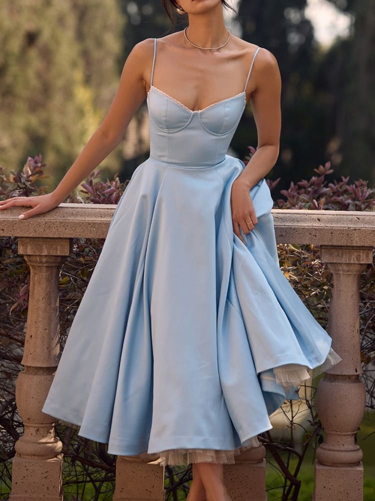 Cinderella blaues Tüll-Midikleid