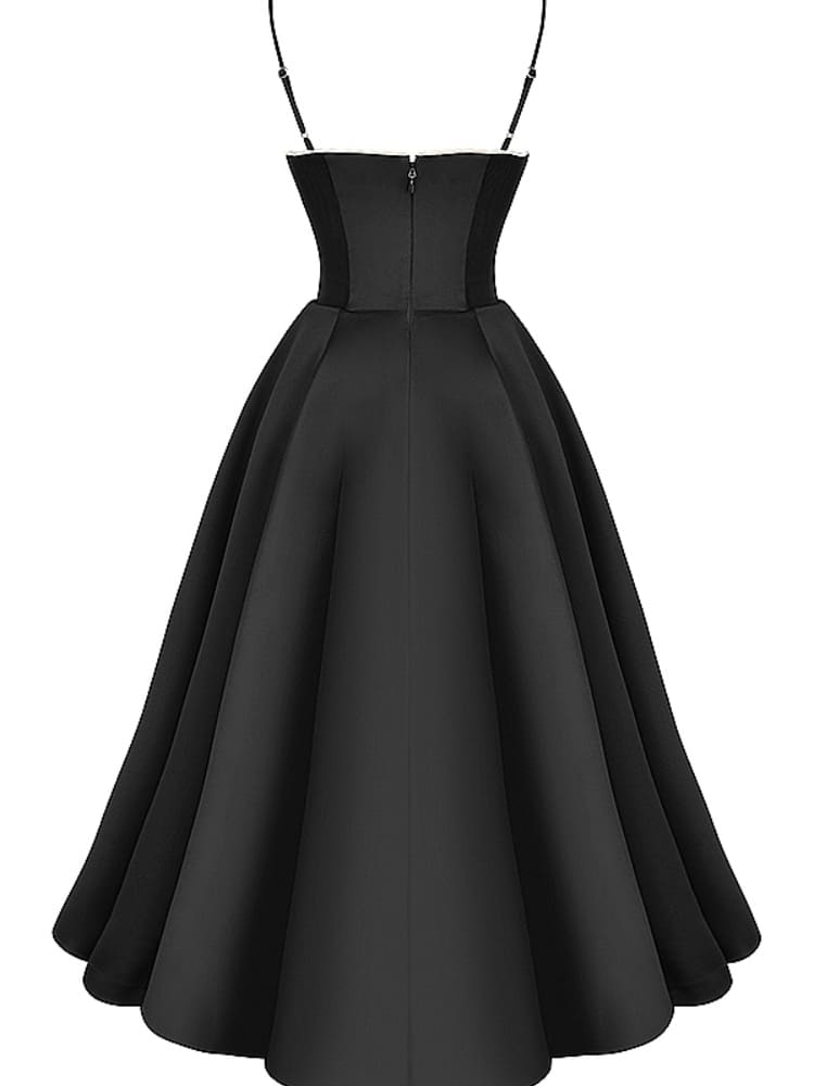 Schwarzes Tüll-Midikleid