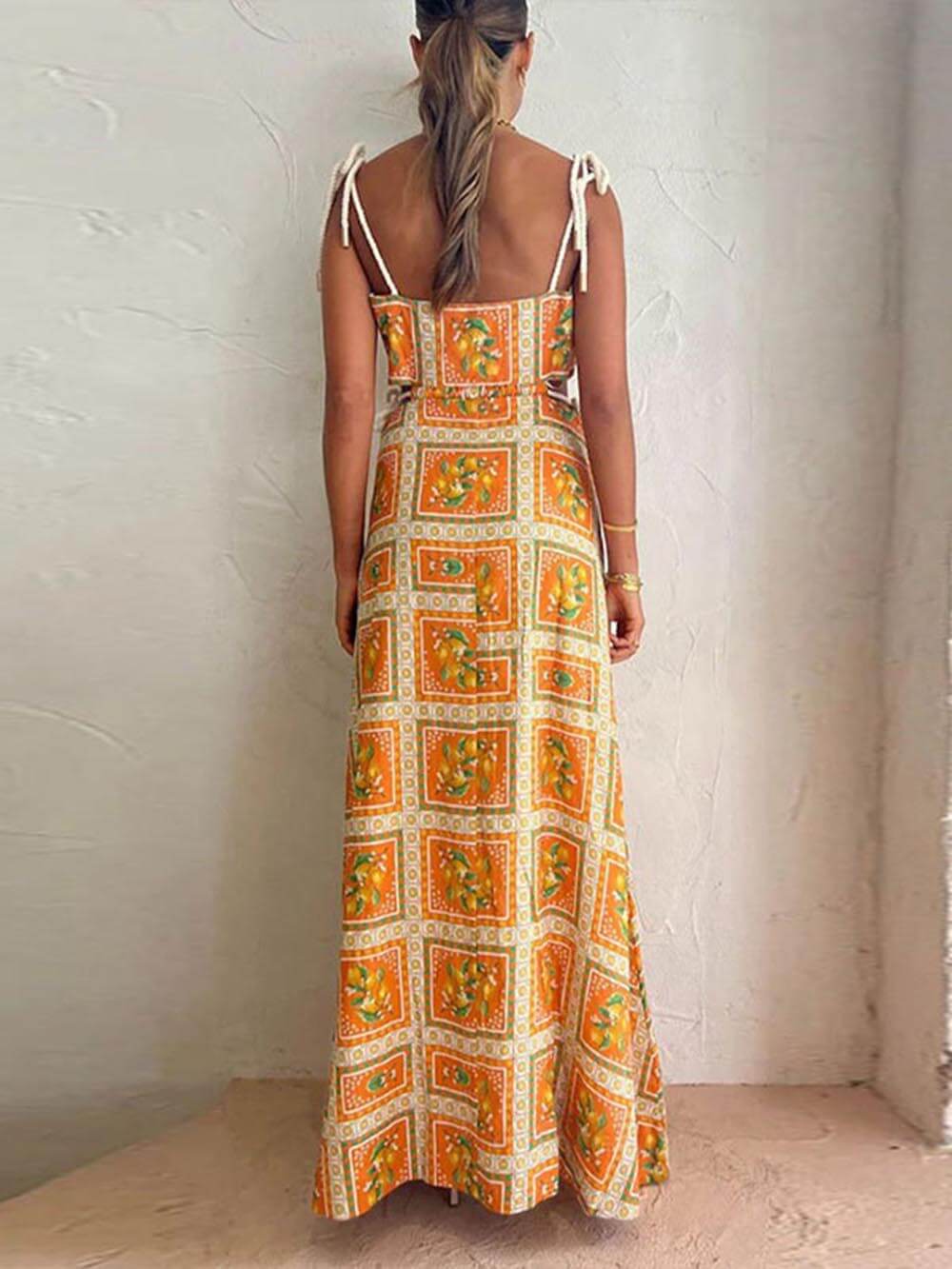 Einzigartiges Trägerkleid mit Zitronenprint