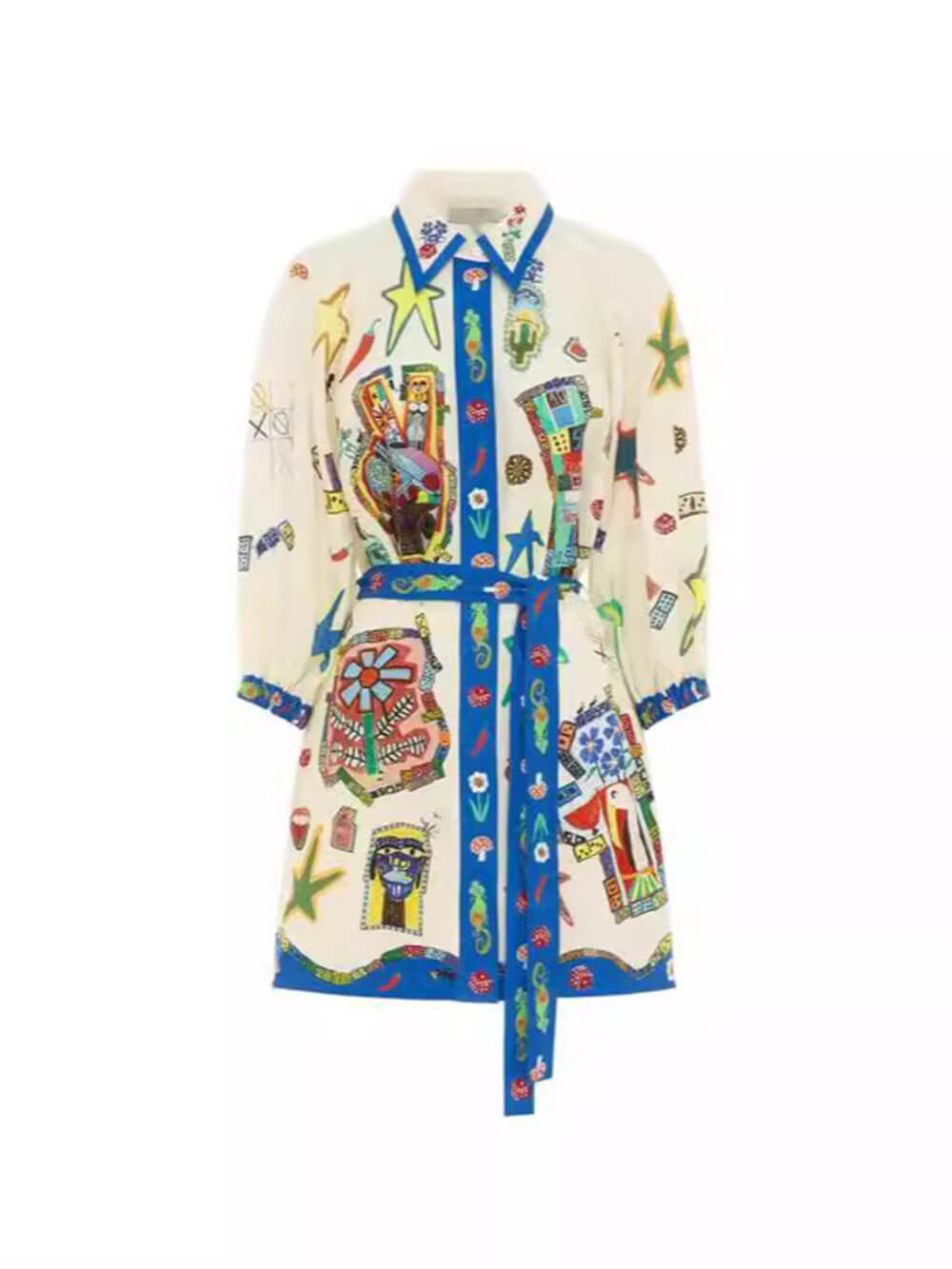 Temperament Peplum bedrucktes Cardigan-Kleid
