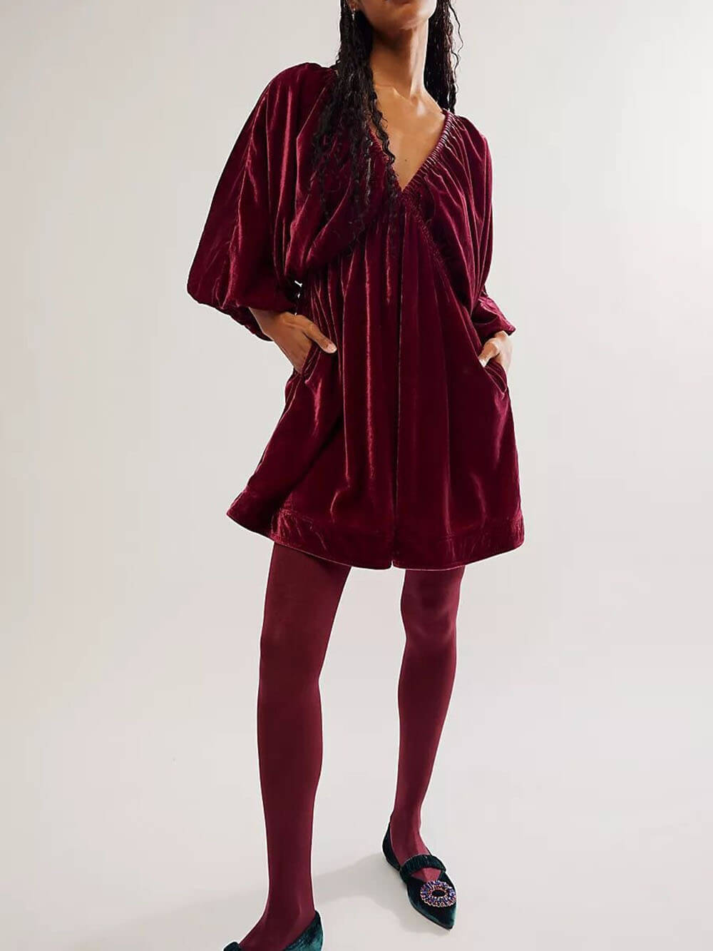 Portia Samt-Minikleid