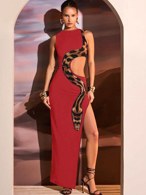 Eleganz trifft Verführung: Slim-Fit Maxikleid mit geschlitztem Rücken