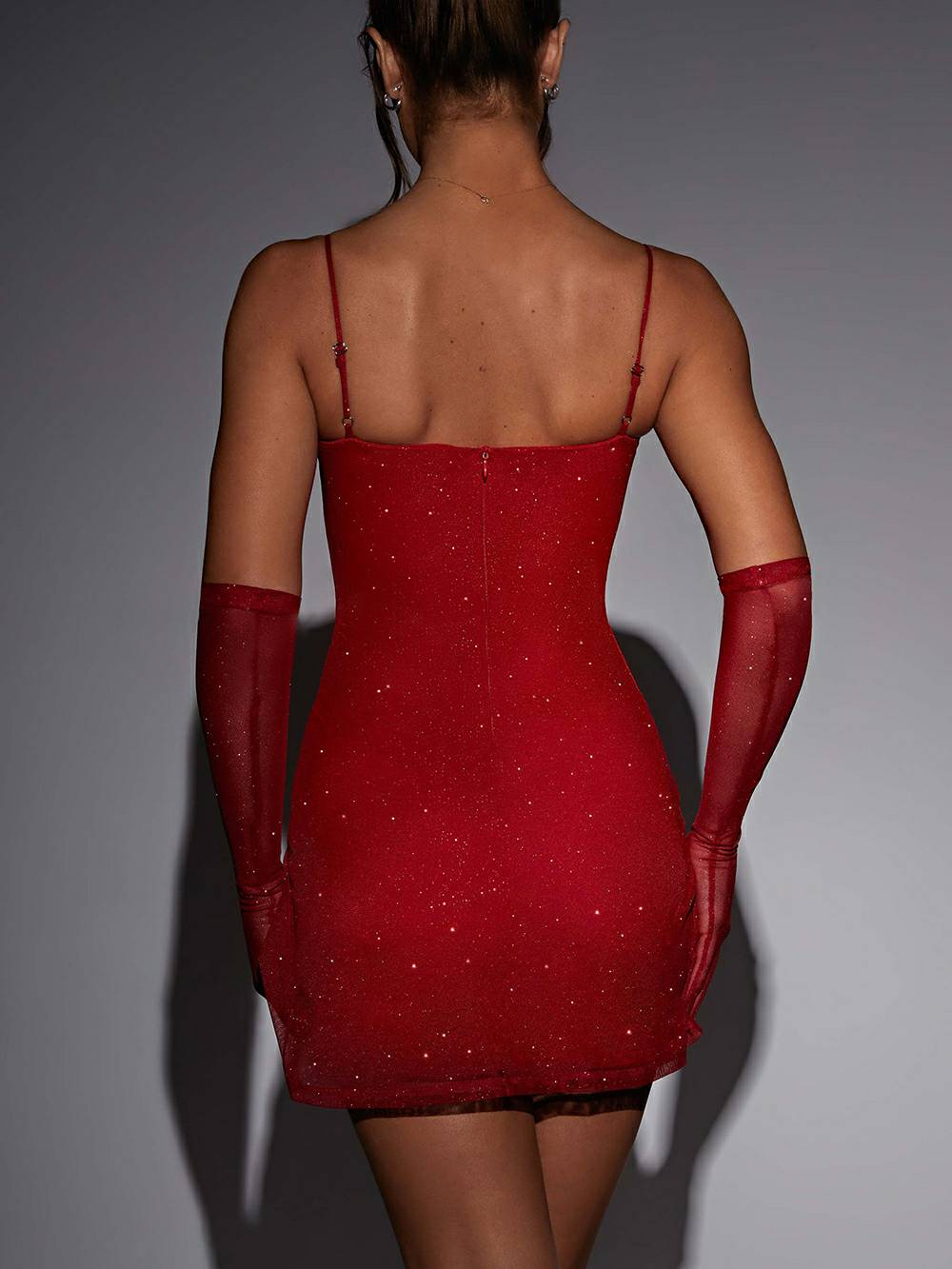 Pixie Minikleid – Rot glitzernd