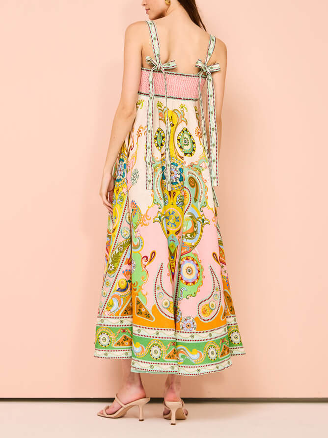 Trägerkleid Einzigartiger Feiertags-Print Midi-Kleid