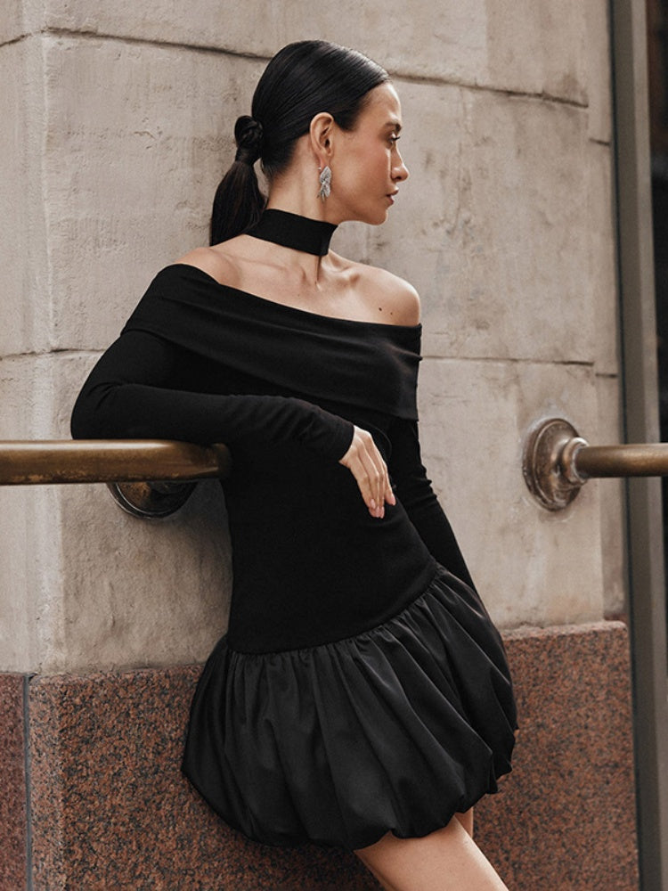 Carmen-Kleid mit Blütenblättersaum