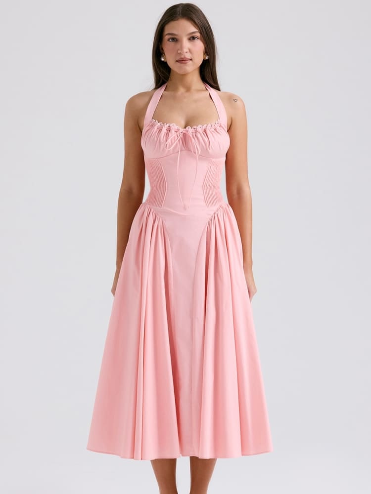 Barbie Pinkes rückenfreies Neckholder-Midikleid