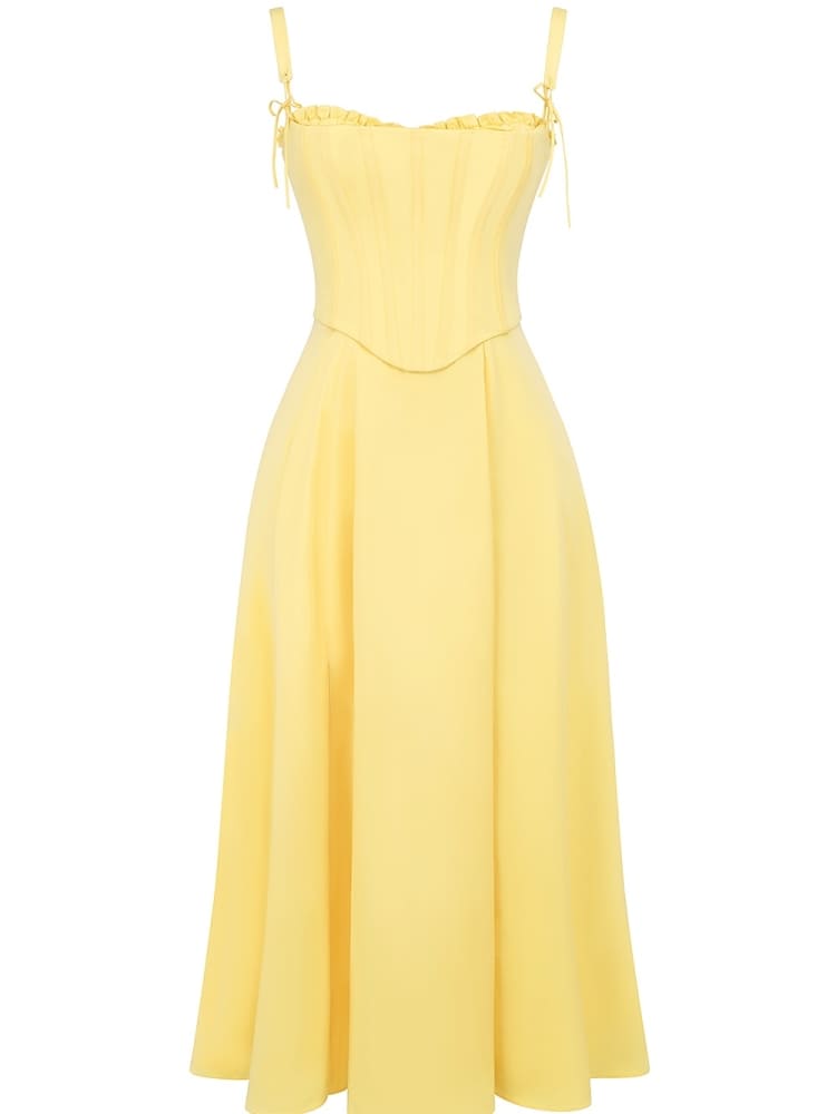 Sonnenschein-Baumwoll-Midikleid